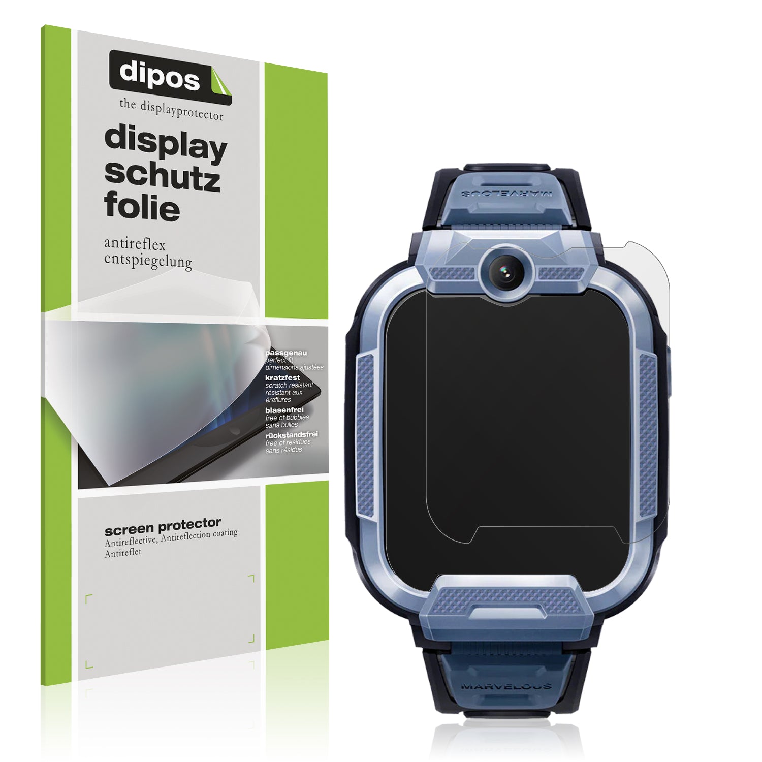 Matte Displayschutzfolie von dipos passend für Mibro Z5 1.69 Zoll, präziser Zuschnitt und blasenfrei montiert