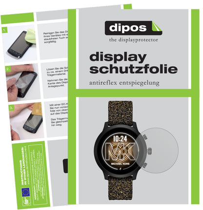 Matte Displayschutzfolie von dipos passend für Michael Kors Access GO, präziser Zuschnitt und blasenfrei montiert