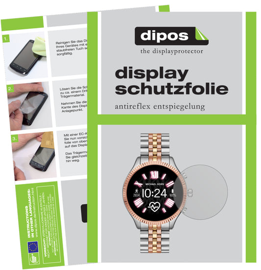Matte Displayschutzfolie von dipos passend für Michael Kors Lexington 2, präziser Zuschnitt und blasenfrei montiert