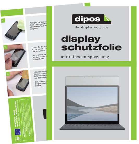 Matte Displayschutzfolie von dipos passend für Microsoft Surface Laptop 3, präziser Zuschnitt und blasenfrei montiert
