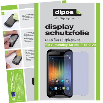 Matte Displayschutzfolie von dipos passend für Mobile SP-120 SimValley, präziser Zuschnitt und blasenfrei montiert