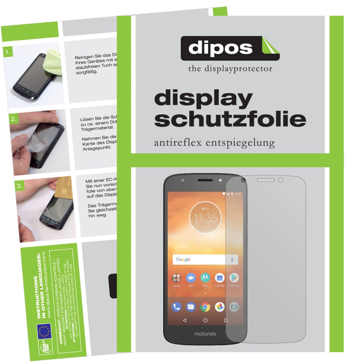 Matte Displayschutzfolie von dipos passend für Motorola Moto E5 Play Go, präziser Zuschnitt und blasenfrei montiert