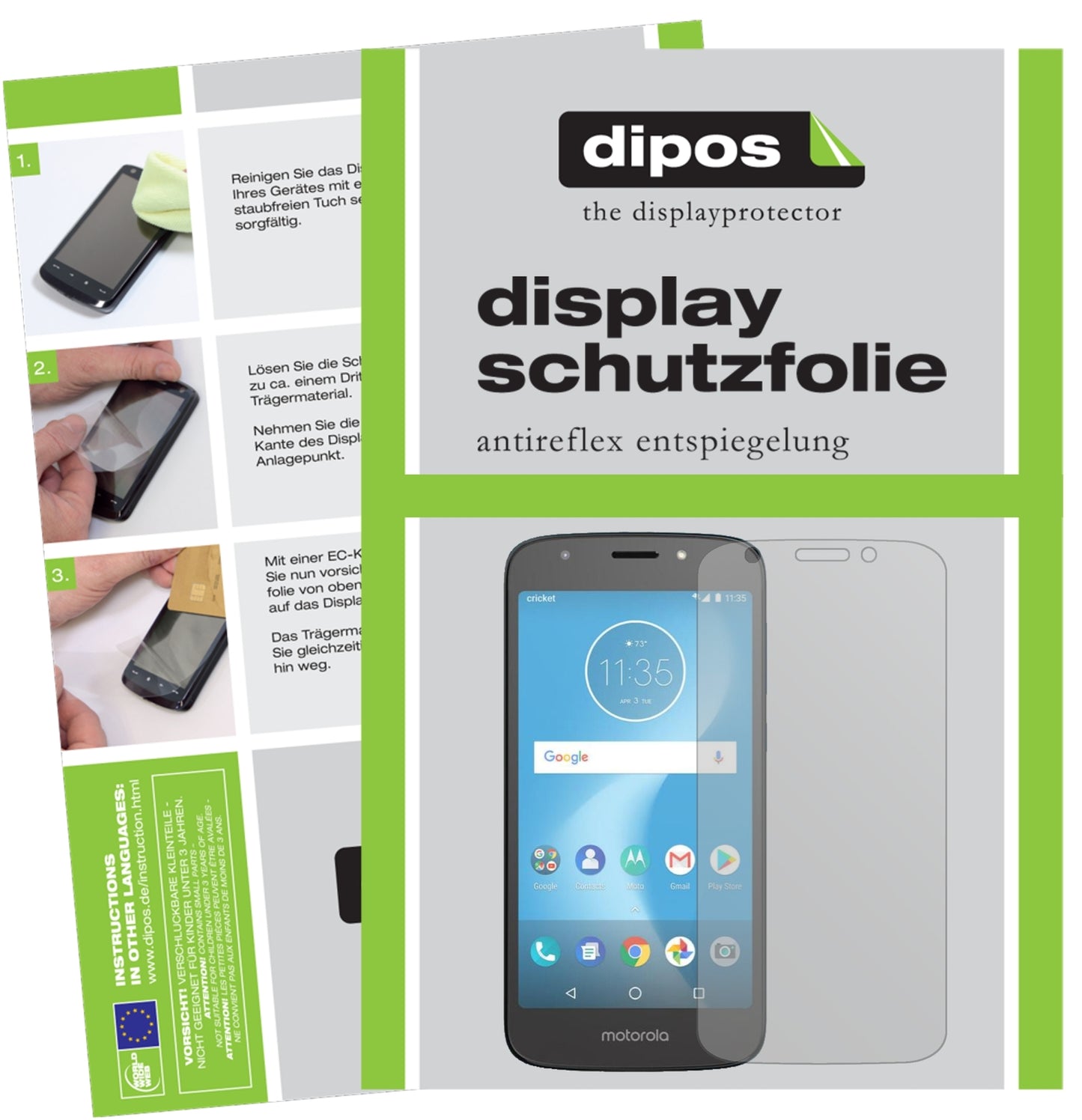 Matte Displayschutzfolie von dipos passend für Motorola Moto E5 Play SD427, präziser Zuschnitt und blasenfrei montiert