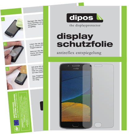 Matte Displayschutzfolie von dipos passend für Motorola Moto G5 Plus, präziser Zuschnitt und blasenfrei montiert
