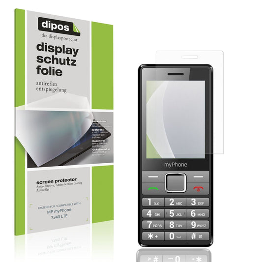 Matte Displayschutzfolie von dipos passend für MP myPhone 7340 LTE, präziser Zuschnitt und blasenfrei montiert