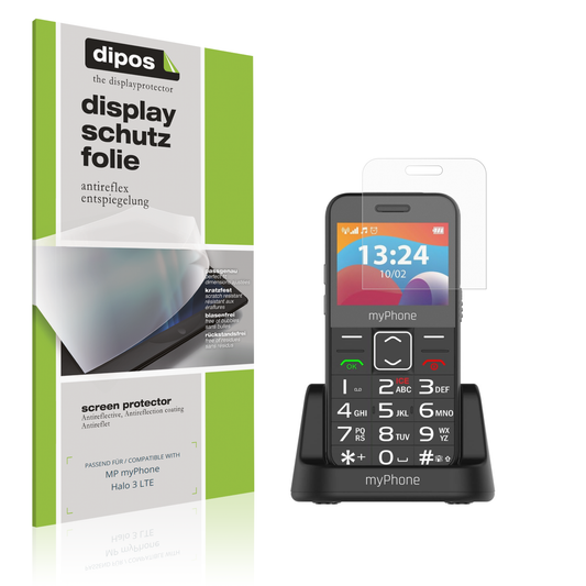 Matte Displayschutzfolie von dipos passend für MP myPhone Halo 3 LTE, präziser Zuschnitt und blasenfrei montiert