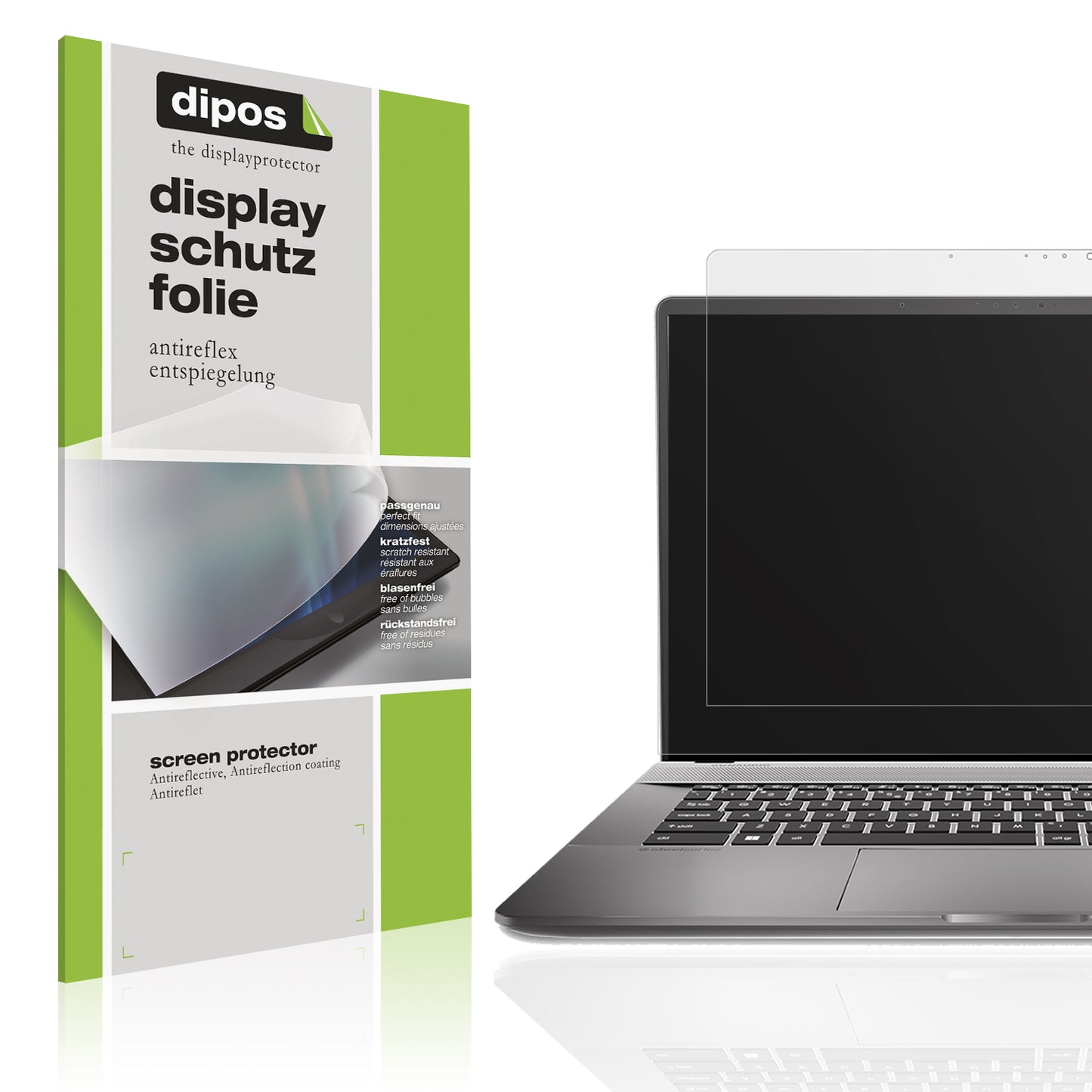 Matte Displayschutzfolie von dipos passend für MSI Creator Z17 HX Studio, präziser Zuschnitt und blasenfrei montiert