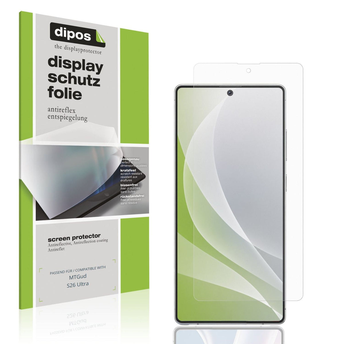 Matte Displayschutzfolie von dipos passend für MTGud S26 Ultra, präziser Zuschnitt und blasenfrei montiert