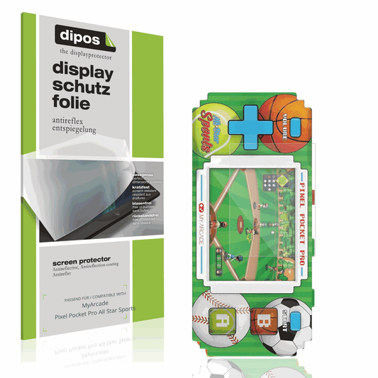 Matte Displayschutzfolie von dipos passend für MyArcade Pixel Pocket Pro All Star Sports, präziser Zuschnitt und blasenfrei montiert