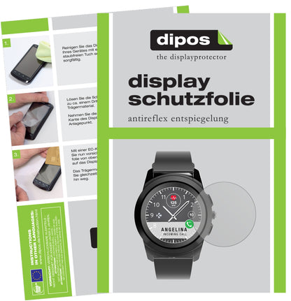 Matte Displayschutzfolie von dipos passend für MyKronoz ZeTime, präziser Zuschnitt und blasenfrei montiert