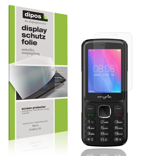 Matte Displayschutzfolie von dipos passend für Myria Endless 3G, präziser Zuschnitt und blasenfrei montiert