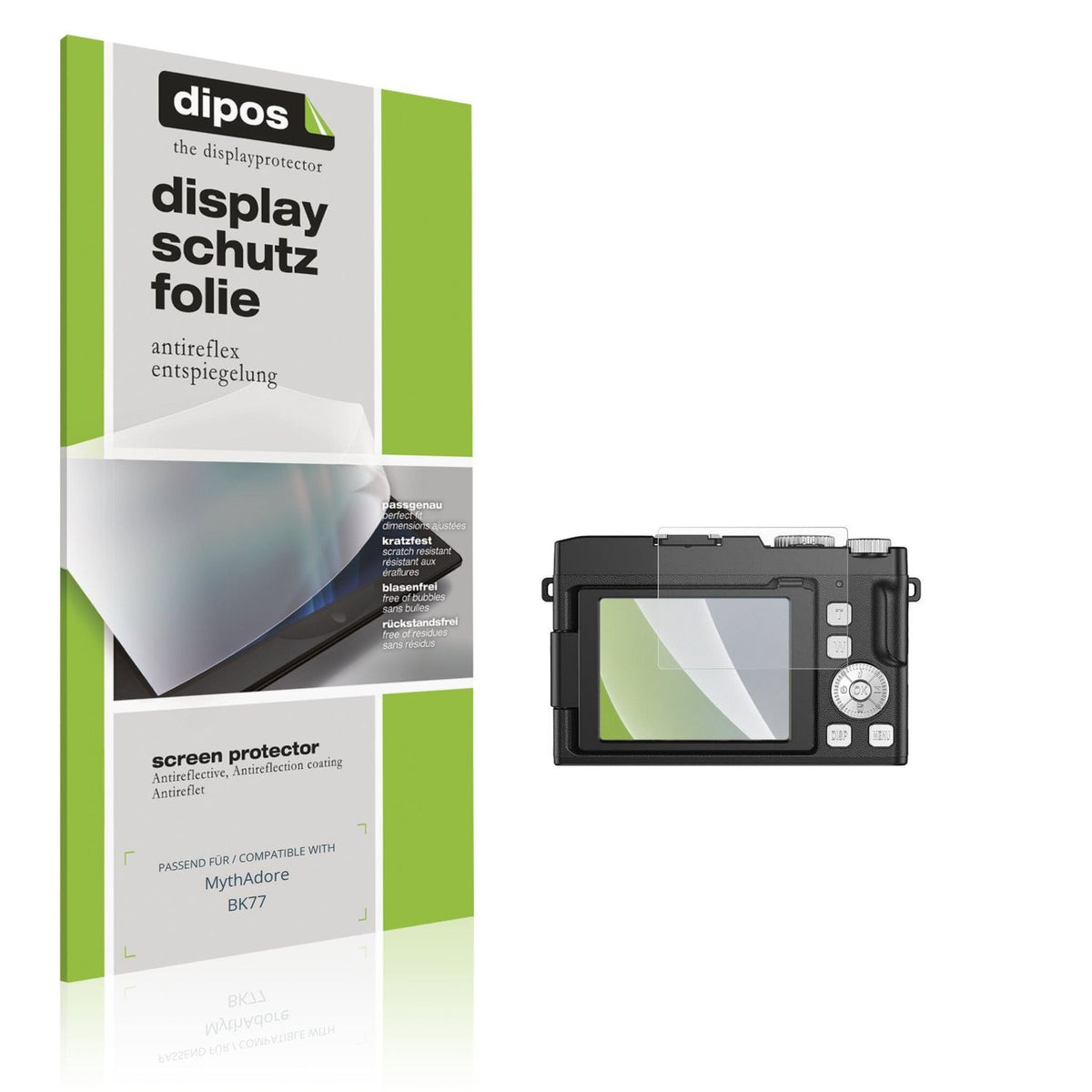 Matte Displayschutzfolie von dipos passend für MythAdore BK77, präziser Zuschnitt und blasenfrei montiert