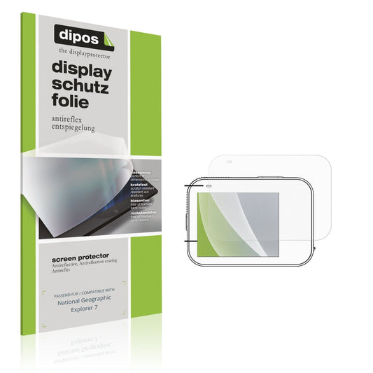 Matte Displayschutzfolie von dipos passend für National Geographic Explorer 7, präziser Zuschnitt und blasenfrei montiert