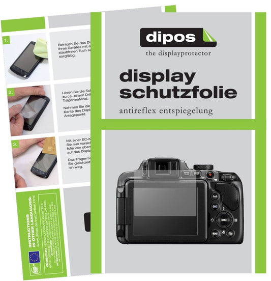 Matte Displayschutzfolie von dipos passend für Nikon Coolpix B600, präziser Zuschnitt und blasenfrei montiert