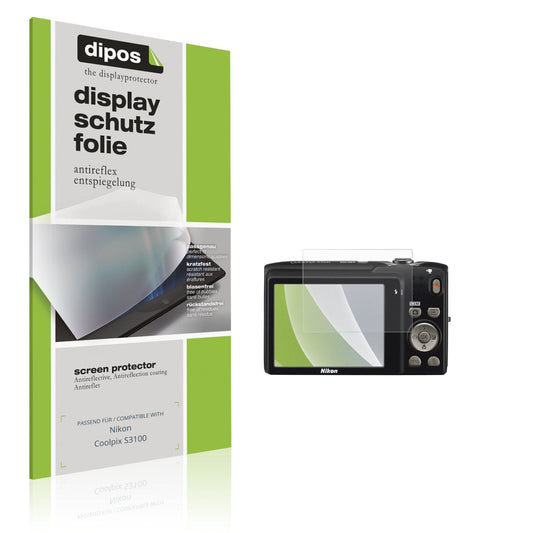 Matte Displayschutzfolie von dipos passend für Nikon Coolpix S3100, präziser Zuschnitt und blasenfrei montiert