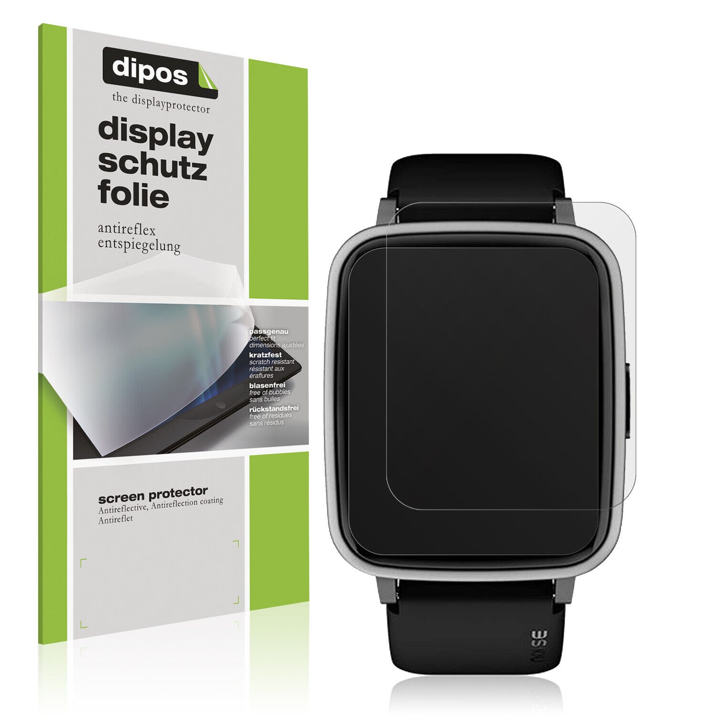 Matte Displayschutzfolie von dipos passend für Noise ColorFit Pulse 2, präziser Zuschnitt und blasenfrei montiert