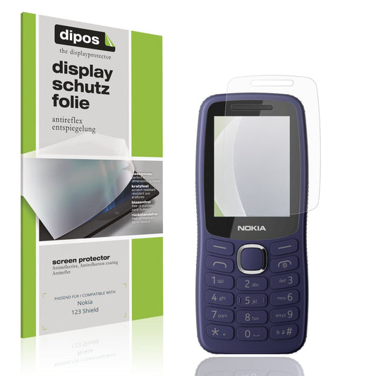 Matte Displayschutzfolie von dipos passend für Nokia 123 Shield, präziser Zuschnitt und blasenfrei montiert