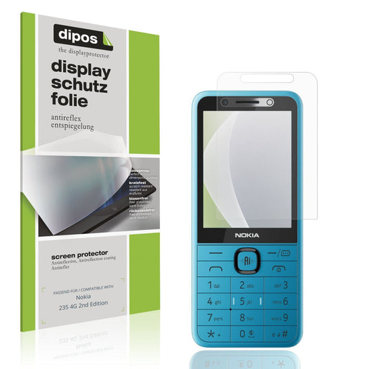 Matte Displayschutzfolie von dipos passend für Nokia 235 4G 2nd Edition, präziser Zuschnitt und blasenfrei montiert