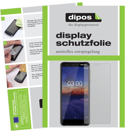 Matte Displayschutzfolie von dipos passend für Nokia 46025, präziser Zuschnitt und blasenfrei montiert