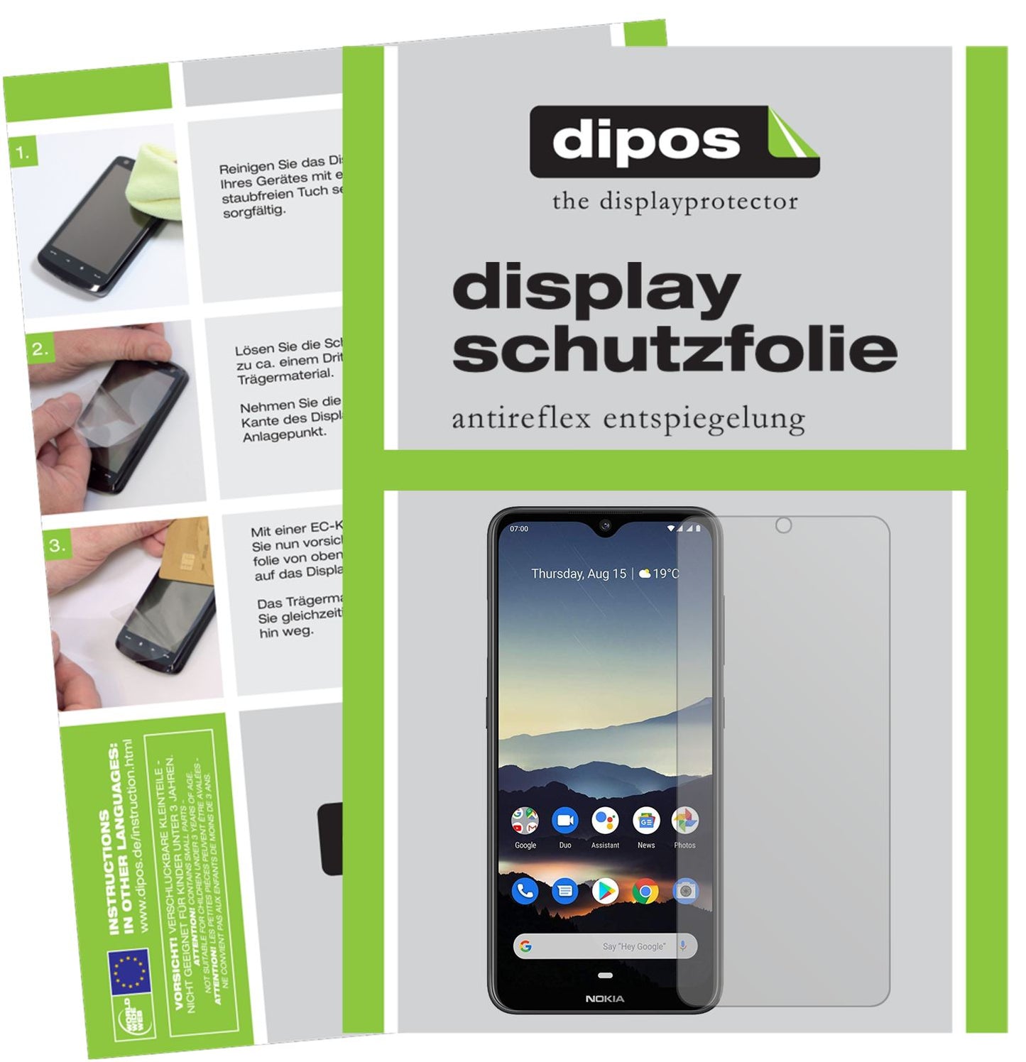 Matte Displayschutzfolie von dipos passend für Nokia 46060, präziser Zuschnitt und blasenfrei montiert