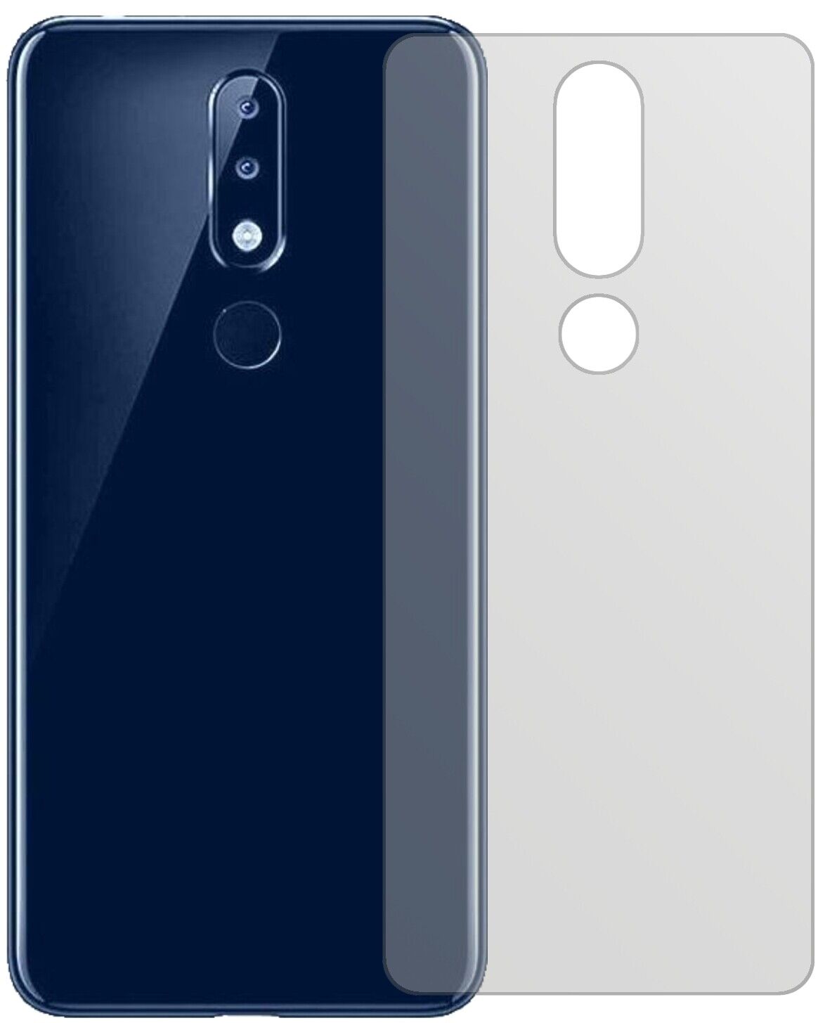 Matte Displayschutzfolie von dipos passend für Nokia 5.1 Plus Rückseite, präziser Zuschnitt und blasenfrei montiert
