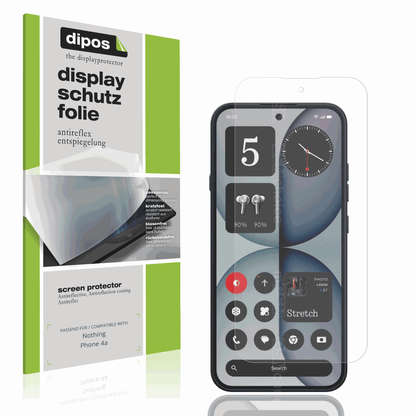 Matte Displayschutzfolie von dipos passend für Nothing Phone 4a, präziser Zuschnitt und blasenfrei montiert