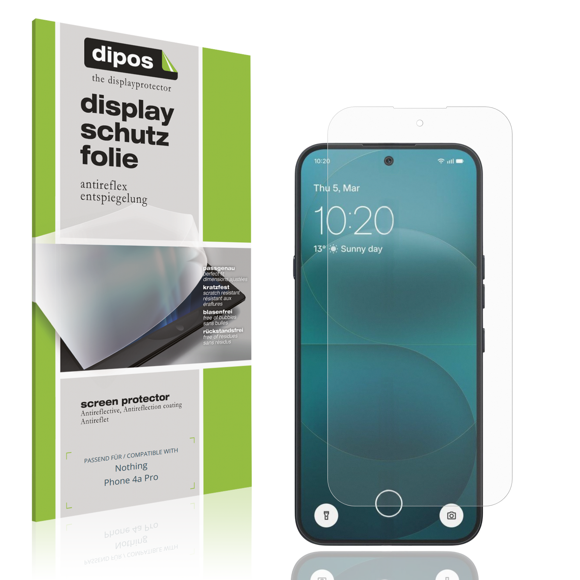 Matte Displayschutzfolie von dipos passend für Nothing Phone 4a Pro, präziser Zuschnitt und blasenfrei montiert
