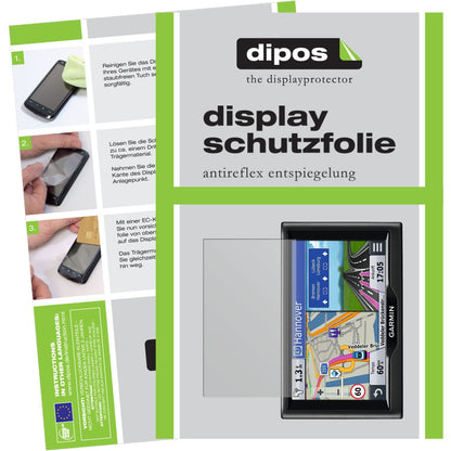 Matte Displayschutzfolie von dipos passend für nüvi 67 LMT / 68 LMT Garmin, präziser Zuschnitt und blasenfrei montiert
