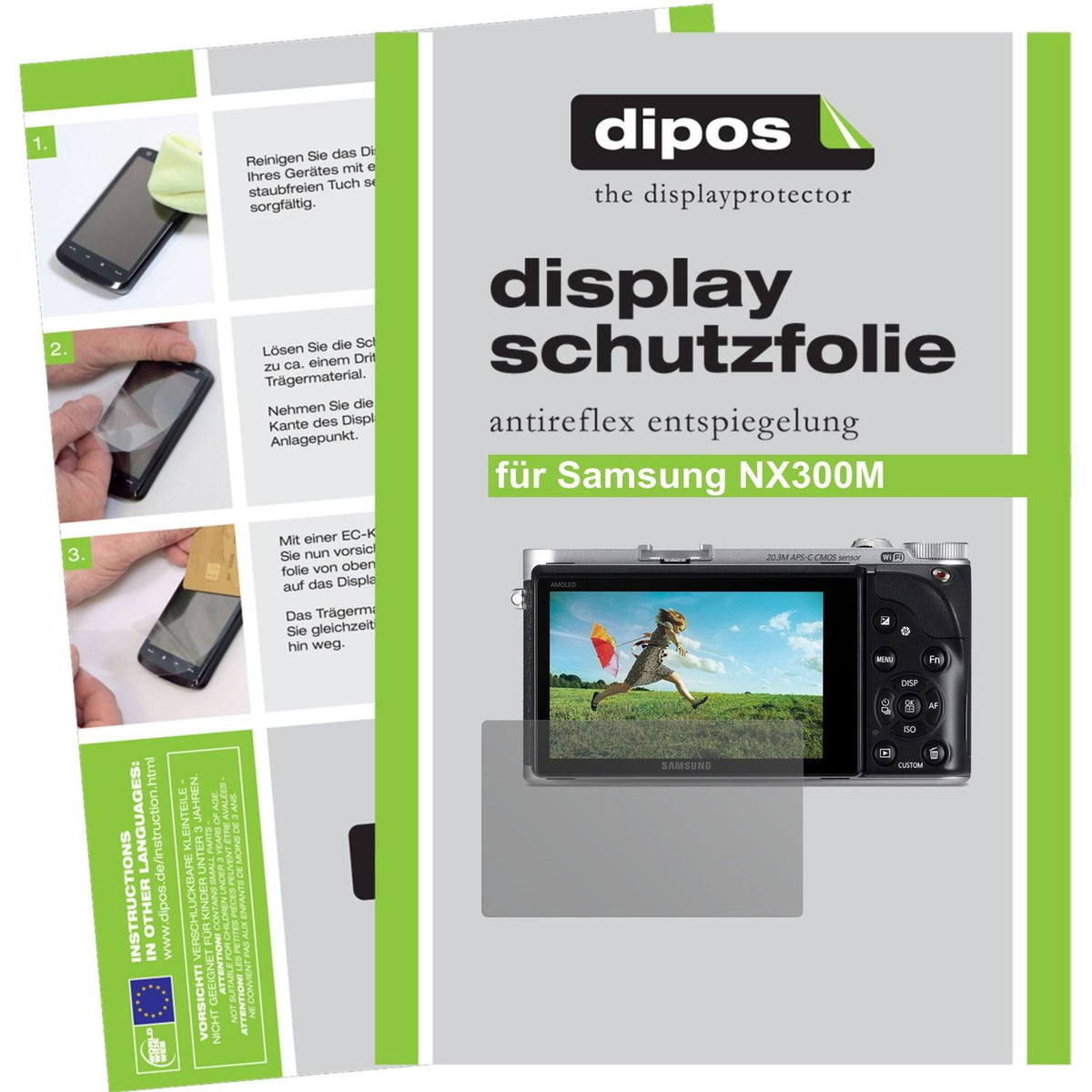 Matte Displayschutzfolie von dipos passend für NX300 / 300M Samsung, präziser Zuschnitt und blasenfrei montiert