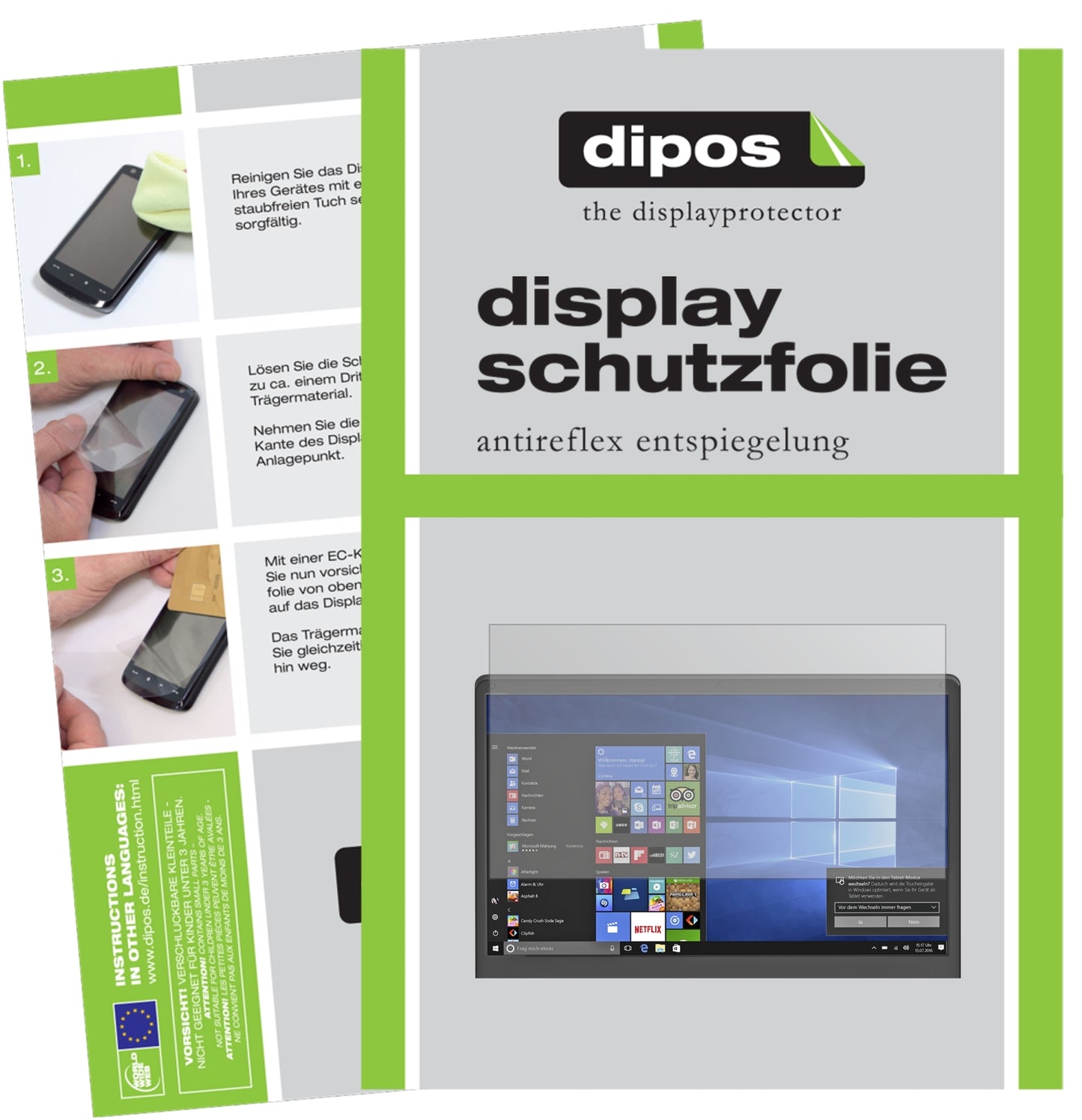 Matte Displayschutzfolie von dipos passend für Odys Trendbook NEXT, präziser Zuschnitt und blasenfrei montiert