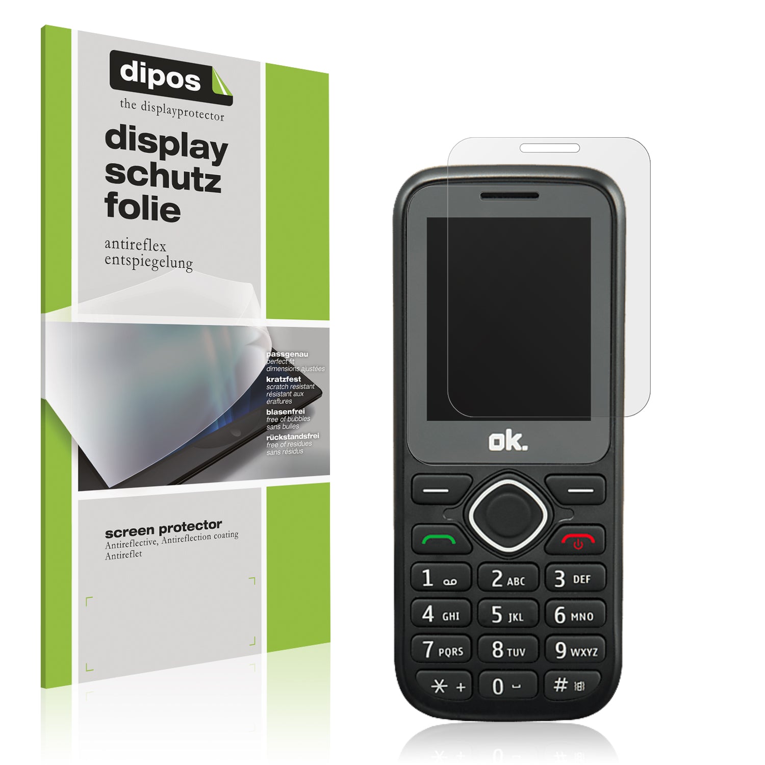 Matte Displayschutzfolie von dipos passend für OK. OMP 11, präziser Zuschnitt und blasenfrei montiert