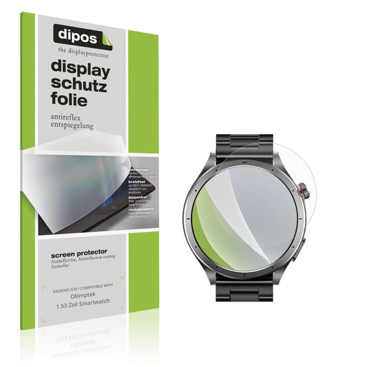 Matte Displayschutzfolie von dipos passend für Oliimptek 1.53 Zoll Smartwatch, präziser Zuschnitt und blasenfrei montiert