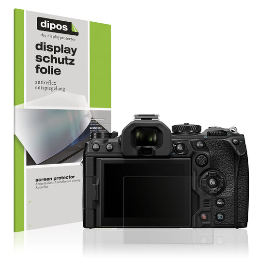 Matte Displayschutzfolie von dipos passend für Olympus OM-1, präziser Zuschnitt und blasenfrei montiert