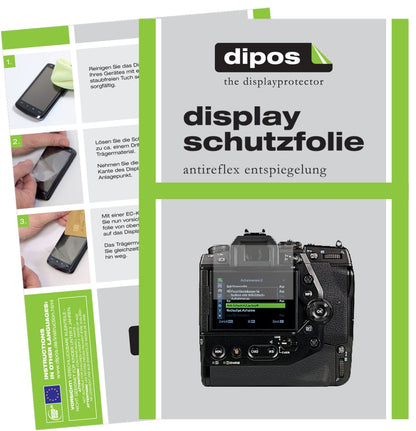 Matte Displayschutzfolie von dipos passend für Olympus OM-D E-M1X, präziser Zuschnitt und blasenfrei montiert
