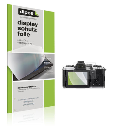 Matte Displayschutzfolie von dipos passend für OM System OM-3 ASTRO, präziser Zuschnitt und blasenfrei montiert