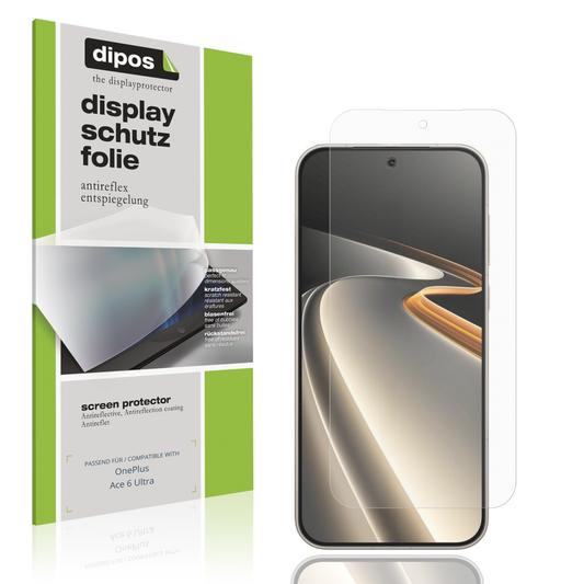 Matte Displayschutzfolie von dipos passend für OnePlus Ace 6 Ultra, präziser Zuschnitt und blasenfrei montiert