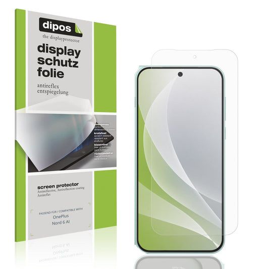 Matte Displayschutzfolie von dipos passend für OnePlus Nord 6 AI, präziser Zuschnitt und blasenfrei montiert