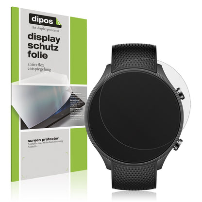 Matte Displayschutzfolie von dipos passend für OnePlus Watch 2R, präziser Zuschnitt und blasenfrei montiert