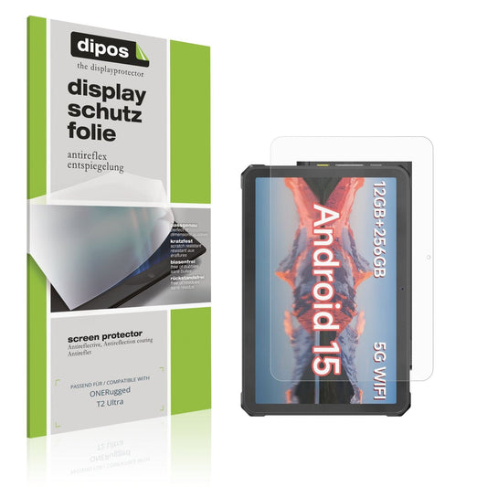Matte Displayschutzfolie von dipos passend für ONERugged T2 Ultra, präziser Zuschnitt und blasenfrei montiert