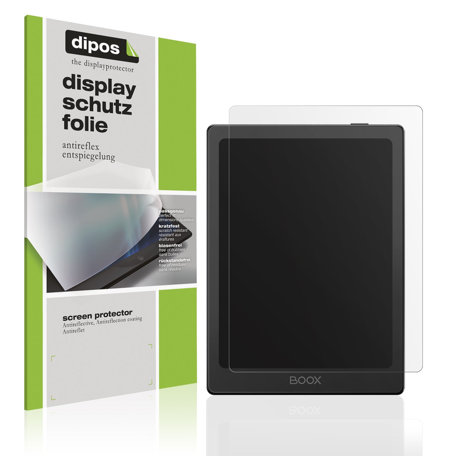 Matte Displayschutzfolie von dipos passend für Onyx Boox Go 6, präziser Zuschnitt und blasenfrei montiert