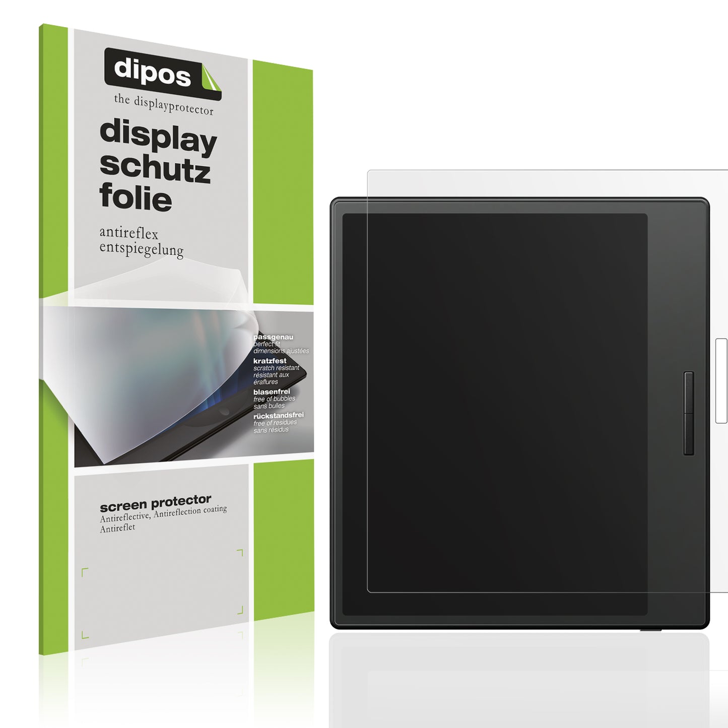 Matte Displayschutzfolie von dipos passend für Onyx Boox Go Color 7, präziser Zuschnitt und blasenfrei montiert