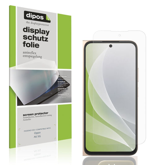 Matte Displayschutzfolie von dipos passend für Oppo A6 5G, präziser Zuschnitt und blasenfrei montiert