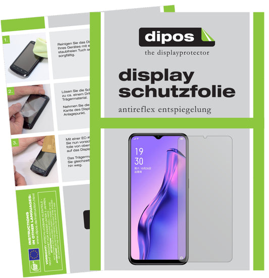Matte Displayschutzfolie von dipos passend für Oppo A31, präziser Zuschnitt und blasenfrei montiert