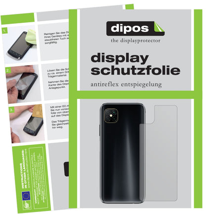 Matte Displayschutzfolie von dipos passend für Oppo A92s Rückseite, präziser Zuschnitt und blasenfrei montiert