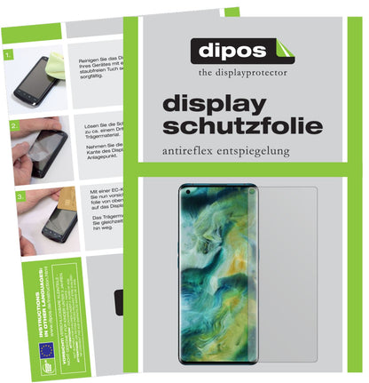 Matte Displayschutzfolie von dipos passend für Oppo Find X2 Pro, präziser Zuschnitt und blasenfrei montiert