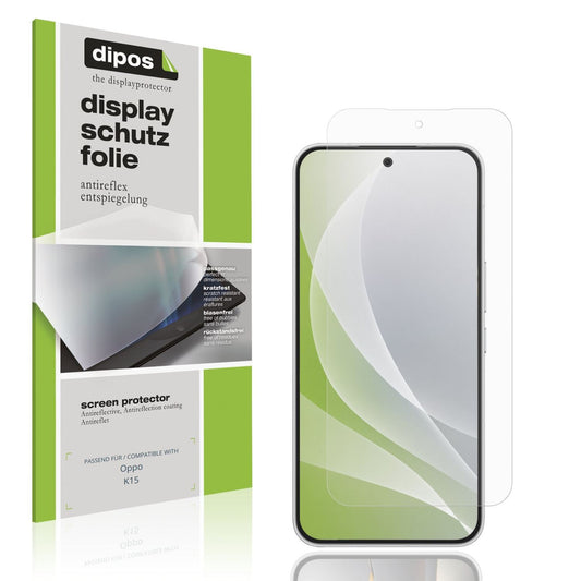 Matte Displayschutzfolie von dipos passend für Oppo K15, präziser Zuschnitt und blasenfrei montiert