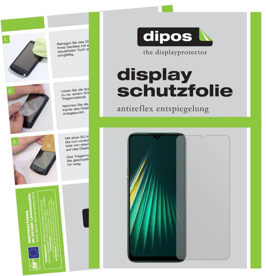 Matte Displayschutzfolie von dipos passend für Oppo Realme 5i, präziser Zuschnitt und blasenfrei montiert