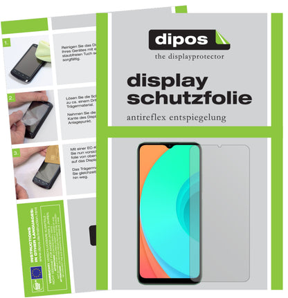 Matte Displayschutzfolie von dipos passend für Oppo Realme C11, präziser Zuschnitt und blasenfrei montiert