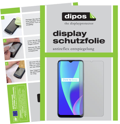 Matte Displayschutzfolie von dipos passend für Oppo Realme C15, präziser Zuschnitt und blasenfrei montiert