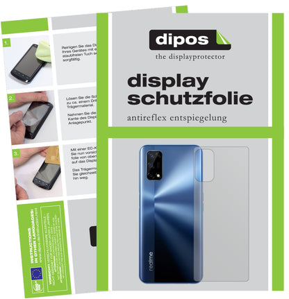Matte Displayschutzfolie von dipos passend für Oppo Realme V5 5G Rückseite, präziser Zuschnitt und blasenfrei montiert